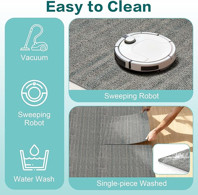 jxgzyy Commercial Carpet Tiles, 20×20 Inch, 0.31'' Padded Carpet Squares for Under Furniture, Non-Adhesive Carpet Flooring with Textured Silicone Back, Easy DIY, Renter-Friendly, 4 Pcs/10.8 Sqft
