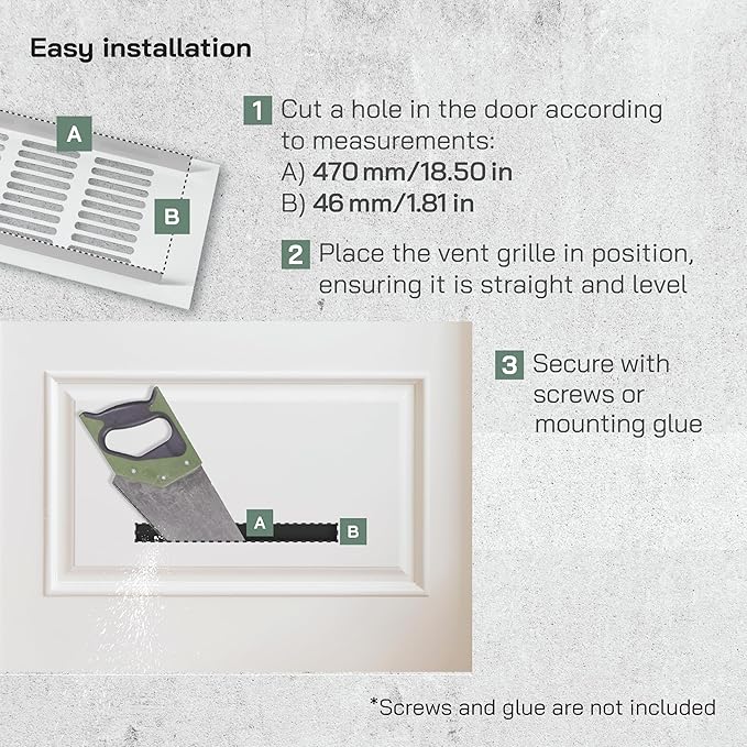 Vent Systems 19.69 x 2.36 Inch (Outer Size) Air Supply Ventilation Grille - Pack of 2 - White Aluminum Rectangle Intake/Exhaust Door Vent Deflector - HVAC for Home Improvement Floor, Wall Duct Cover