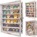 GMFrames 12x16 Wooden Shadow Box Frame with Removable Shelves Deep Display Case for Military Medals Keepsakes White