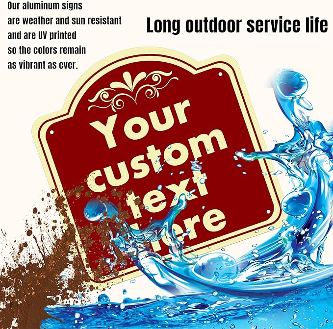 Aluminum Weatherproof Metal Sign, Custom Indoor/Outdoor Decorative Sign, Modern Style, Red, 14*14 Inch
