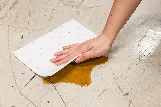 Brady SPC BPO200 Basic Oil-Only Light Weight Absorbent Pad, White, 15" L x 17" W. Perforated. 200 pads per roll
