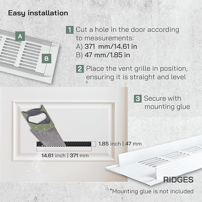 Vent Systems 15.75 x 2.36 (Outer Size) Air Supply Ventilation Grille - White Aluminum Rectangle Intake/Exhaust Door Vent Deflector - HVAC for Home Improvement Floor, Wall Duct Cover