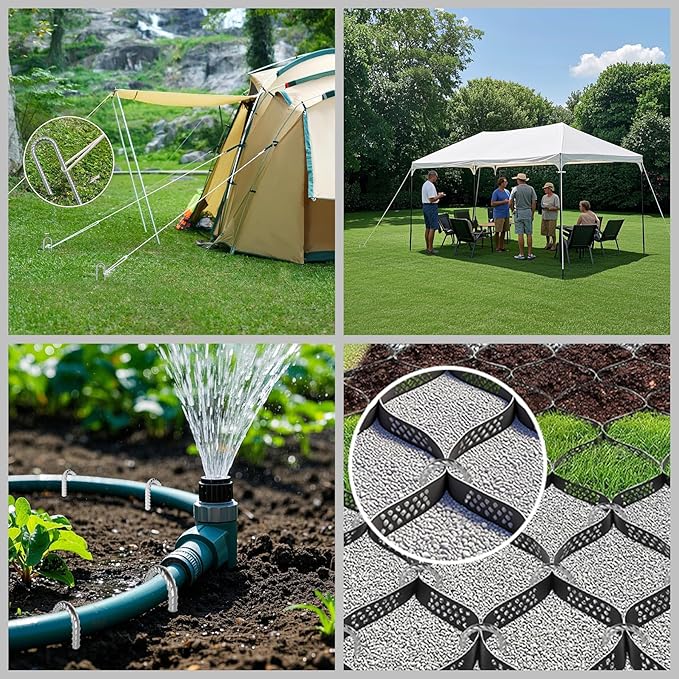 VVOKGO Rebar-Stakes-12-Inch J Hook Galvanized Tent Stakes Heavy Duty, 95-Pack Ground Chain Link Fence Anchors with Chisel Point End for Gazebo, Camping Tents, Outdoor Inflatables Decorations