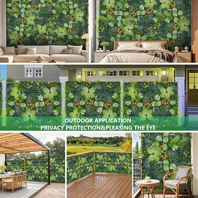 40"x120"(33.33 SQFT) Artificial Grass Wall, Greenery Backdrop Wall with UV-Anti, Fake Grass Panels for Indoor Party Wedding and Outdoor Garden Decor