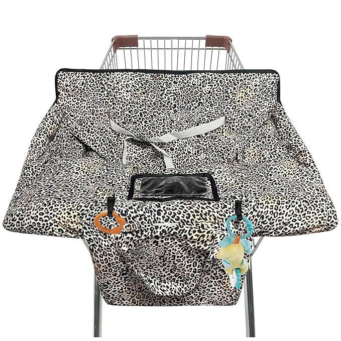 Shopping Cart Cover for Baby,2-in-1 High Chair Cover with Portable Cloth Bag,Cart Seat Pad for Babies Grocery Cushion Cover Restaurant,Suitable for All Supermarkets