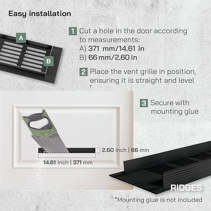 Vent Systems 16 x 3 Inch (Outer Dimensions) Air Supply Ventilation Grille - Brown Aluminum Rectangle Intake/Exhaust Door Vent Deflector - HVAC for Home Improvement Floor, Wall Duct Cover