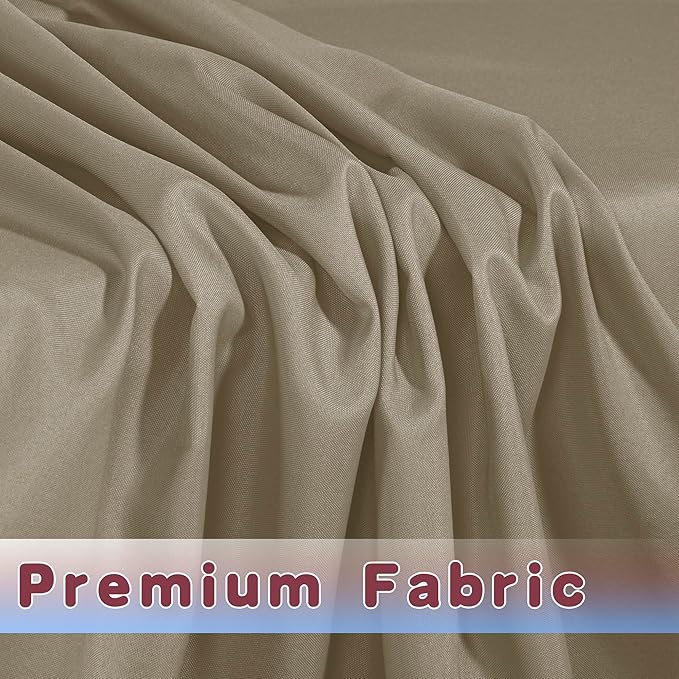 HolidayIdeas Fitted Taupe Table Covers - 96 x 30 Inch - 2 Pack Rectangle Tablecloths for 8 Foot Tables, Polyester Fabric Table Cloth for Parties, Holiday Dinner, Wedding, Trade Show