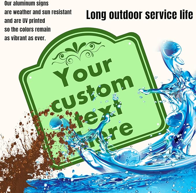 Custom Signs,Custom Indoor/Outdoor Decorative Sign,Aluminum Weatherproof Metal Sign Multiple Sizes, Customize for Office, Business, Workplace, office, Home, Delivery Signs