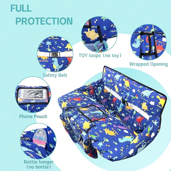 Shopping Cart Cover for Baby,2-in-1 High Chair Cover with Portable Cloth Bag,Cart Seat Pad for Babies Grocery Cushion Cover Restaurant,Suitable for All Supermarkets