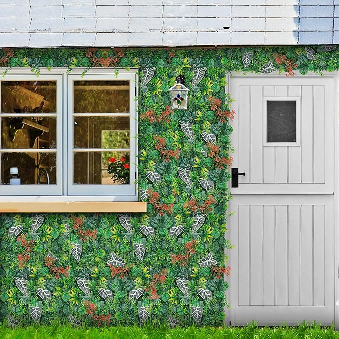 20"x20"(8pcs) Grass Wall, Artificial Boxwood Panels, Grass Backdrop Wall for Privacy Screen, Sun Protected Green Hedge Panels for Outdoor, Indoor, Garden, Fence, Backyard and Décor