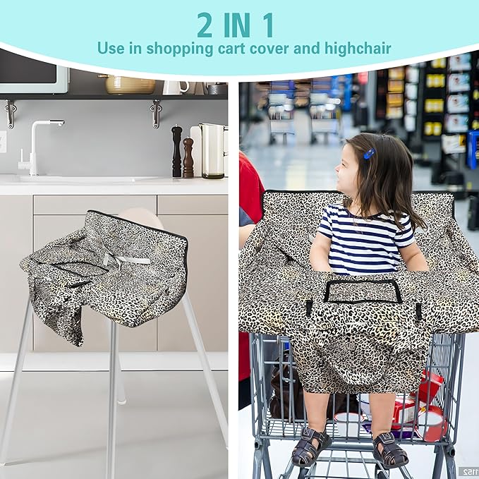 Shopping Cart Cover for Baby,2-in-1 High Chair Cover with Portable Cloth Bag,Cart Seat Pad for Babies Grocery Cushion Cover Restaurant,Suitable for All Supermarkets