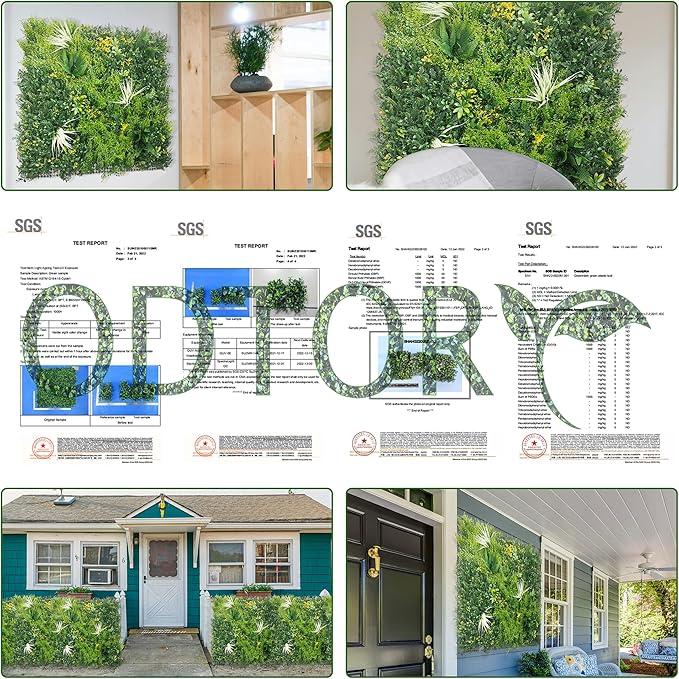 Artificial Grass Wall Boxwood Panels: 40" x 120" (33.5 sqft) Greenery Ivy Privacy Fence Faux Backdrop with UV Protection Vine Leaf Hedge for Garden Covering,Outdoor Indoor Home Decor