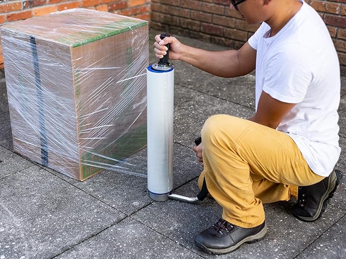 Stretch Film Dispenser with Handle- Durable and Lightweight- Holds 12'' - 20'' Inch Film Pake Handling Tools