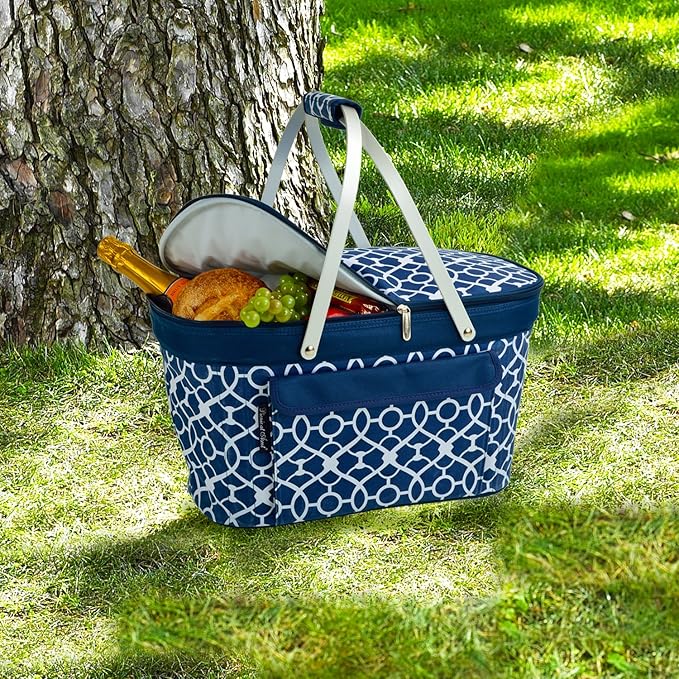 Picnic at Ascot Patented Insulated Folding Picnic Basket Cooler- Designed & Quality Approved in the USA
