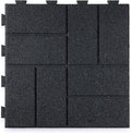 Playsafer Brick Rubber Interlocking Tiles | 16 X 16 | Easy Install for Indoor and Outdoor Use (Dark Gray, 1 Tile)