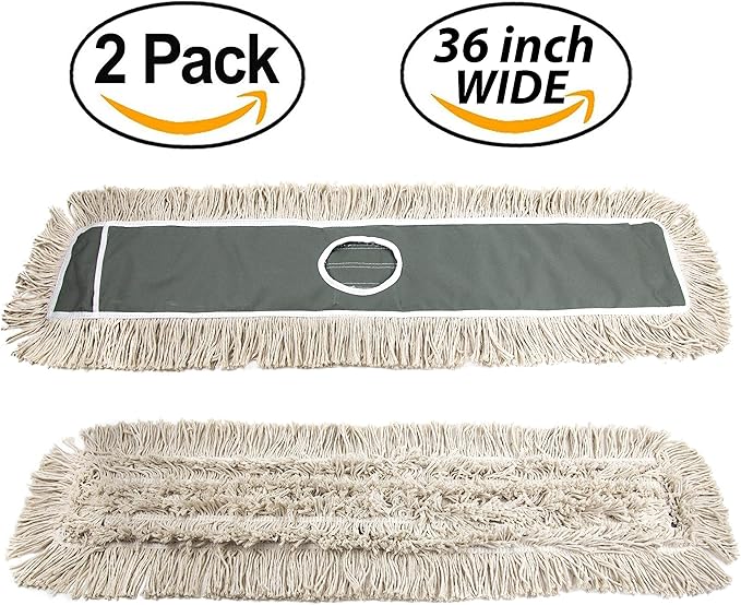 2 Pack of 36 Cotton Refills for Industrial Class Floor Dust mop Series Can be fit with Others (2 Pack of 36 Cotton Refill)