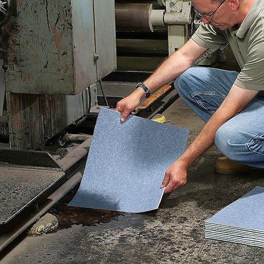 PIG Super Absorbent Mat Pads | 100 Oil Spill Mats | 15" x 19" Perforated Pads | Each Pad Absorbs 43 oz | Total Absorbency is 34 Gallons | Heavyweight | PM50242