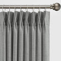 RAIN CITY Extra Long Pleated Sheer Curtains 120 inch Length 2 Panels Back Tab Light Filtering Semi Sheer Linen Curtain for Floor to Ceiling Window Patio Sliding Door 10 FT Grey Pinch Pleat with Hooks