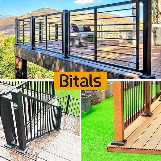 4.0"x4.0"（Actual: 4.0"x4.0"） Deck Post Base Cover Decorative Post Base Trim Skirt Black Aluminum 4Pack