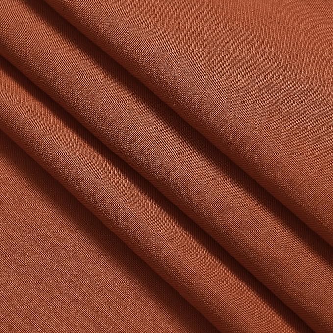 Nanspring Linen Blend Terracotta Curtains 100 inches Long 2 Panel Back Tab Rod Pocket Rustic Farmhouse Boho Curtains for Dining Room Semi Sheer Brick Burnt Bohemian Fall Decor Rust Colored Curtain