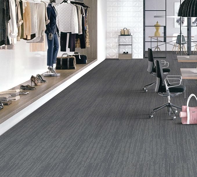 jxgzyy Commercial Carpet Tiles, 20×20 Inch, 0.31'' Padded Carpet Squares, Non-Adhesive Carpet Flooring with Textured Silicone Back, Easy DIY, Suitable for Play Room, 16 Pcs/43.1 Sqft