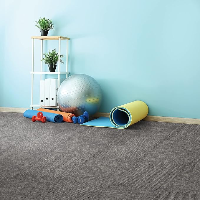 Mohawk Elite 24" x 24" Berber (Loop pile), 0.08" Pile Height, Carpet Tile, Nylon Fiber, Dappled Steel Color, (1 Tile)
