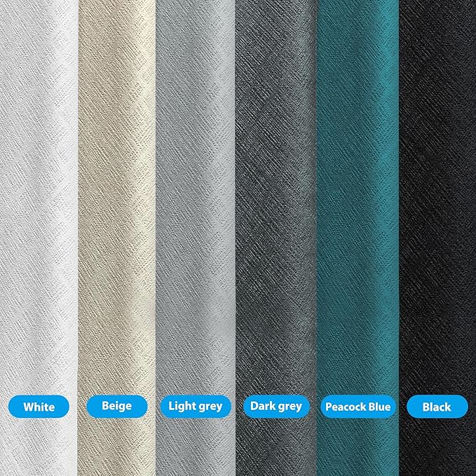 Room Divider Curtains Total Blackout Privacy Curtain Panel Room Thermal Insulated Noise Reduction Curtains for Bedroom Window Living Room Ceiling Track Curtain W 12.5 ft × H 8ft White