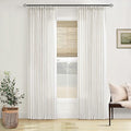 Natural Pinch Pleated Linen Curtains 78 Inches Long 2 Panels for Living Room Bedroom Memory Training Shaped Semi Sheer Pleat Drapes with Hooks Rings Light Filtering Window Curtain 40x78