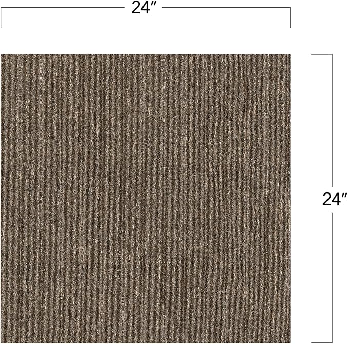 Mohawk Basics 24" x 24" Berber (Loop pile), 0.07" Pile Height, Carpet Tile, PET Fiber, Earth Tone Color, (24 Tiles), (96 sqft/carton)