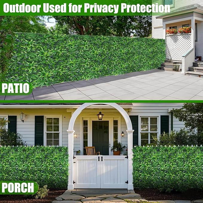 Artificial Grass Wall Panels, 20"x20" 16pcs Hedge Grass Backdrop, UV-Anti Fake Greenery Plant Boxwood Panels, Green Wall Decor for Outdoor Indoor Patio Garden Backyard