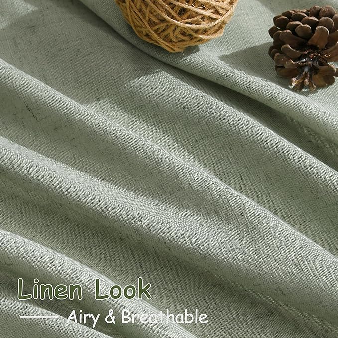 Nanspring Desert Sage Curtains 72 Inch Length for Living Room Semi Sheer Light Filtering Door Drapes 2 Panels Set for Kids Bedroom Light Filtering Back Tab Rod Pocket Modern Farmhouse Decor 52x72