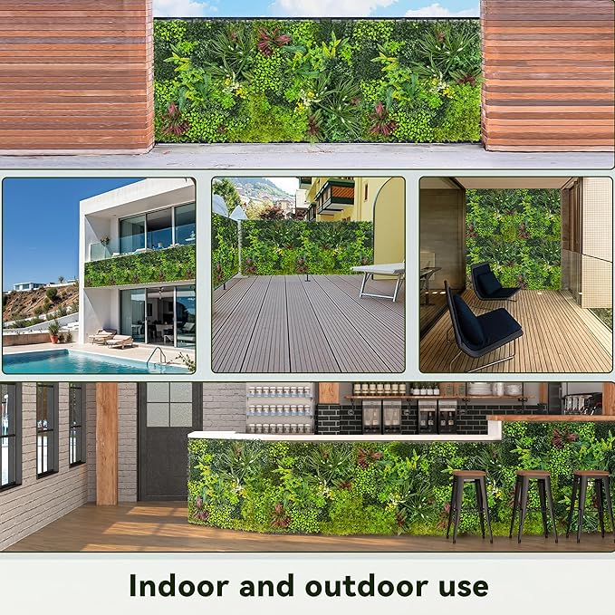 Artificial Plant Wall Boxwood Roll: 48"x120" UV Resistant Green Leaves Faux for Interior Backdrop,Garden and Indoor Outdoor Wall&Fence Covering Privacy, Party Wall Fence Decor