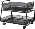 Safco 5208BL Onyx Under-Desk Rolling Machine Stand, Black, 21"W x 16"D x 17.5"H for Printer and Fax Machines With Basket and Drawer Storage. Perfect for Home, Office and Classrooms