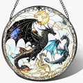 Dragon Stained Glass Window Hanging, 8 Inch Sun Catchers Indoor Window, Suncatchers for Windows Hanging, Home Decor and Christmas, Holiday, Mother's Day, Father's Day, Birthday Gifts for Women, Men