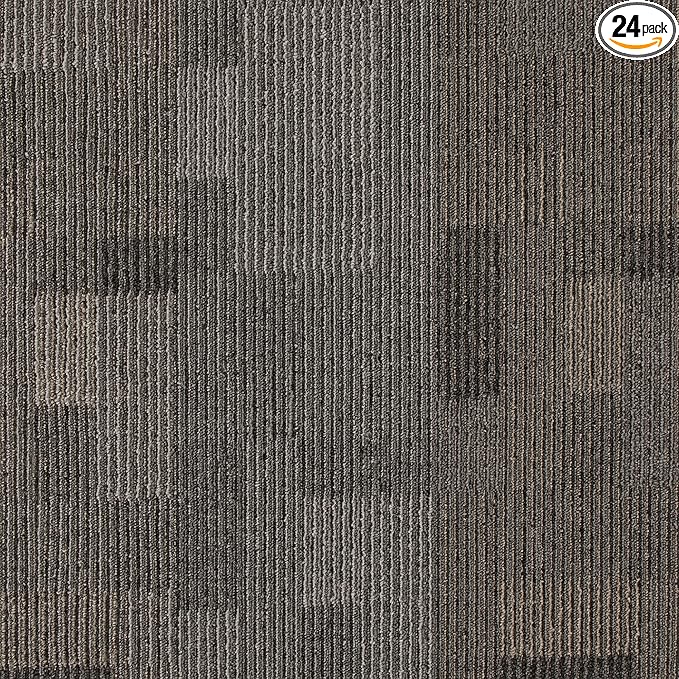 Mohawk Basics 24" x 24" Berber (Loop pile), 0.09" Pile Height, Carpet Tile, PET Fiber, Stone Walk Color, (24 Tiles), (96 sqft/carton)