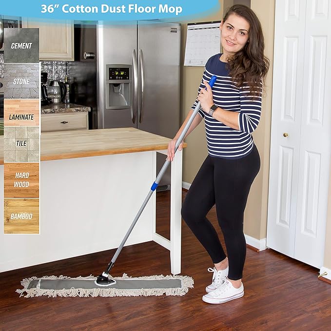 2 Pack of 36 Cotton Refills for Industrial Class Floor Dust mop Series Can be fit with Others (2 Pack of 36 Cotton Refill)