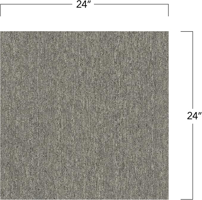Mohawk Basics 24" x 24" Berber (Loop pile), 0.07" Pile Height, Carpet Tile, PET Fiber, Dime Color, (24 Tiles), (96 sqft/carton)