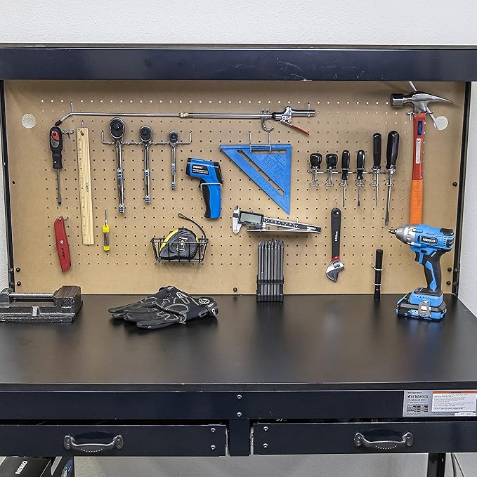 Hiltex 53108 100 Piece Metal Peg Board Hooks and Accessories Set, Pegboard Hooks Assortment, Bins & Hooks for Crafts, Organizer for Garage, Peg Board Tool Utility Hook, 1/4 Pegboard Hooks Accessories