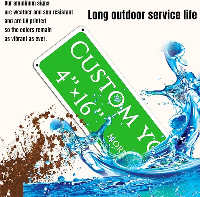 Custom Sign,street signs customized，Reflective double-sided,Aluminum Weatherproof Metal Sign Multiple Sizes, Customize for Shops along the street, famous brands, Business, Workplace, office, Home, Delivery Signs(4*16 Inch)