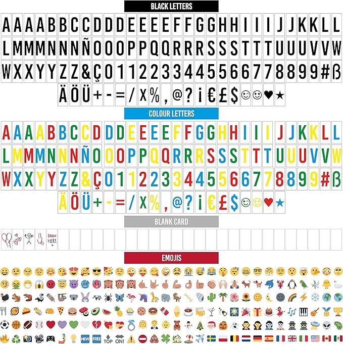 BONNYCO Cinema Light Box with 400 Letters, Symbols, Emojis, 2 Markers and USB. Led Light Box Home Decor, Room Decor. Cinema Led Sign Letters Board, Novelty Gifts Christmas, Birthdays. Marquee Lightbox