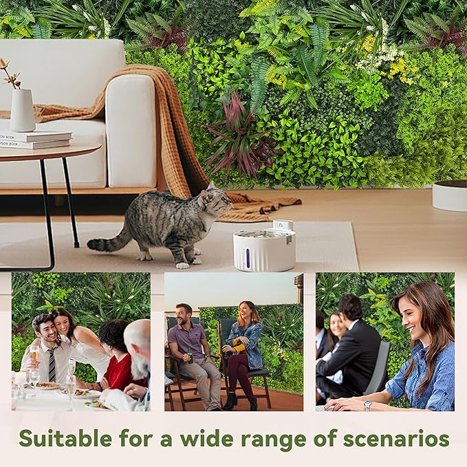 Artificial Grass Wall Boxwood Plant Panel: 20"x20"(12P) UV Resistant Green Leaves Faux for Interior Wall Backdrop,Garden and Indoor Outdoor Wall&Fence Covering Privacy，Party Wall Fence Decor