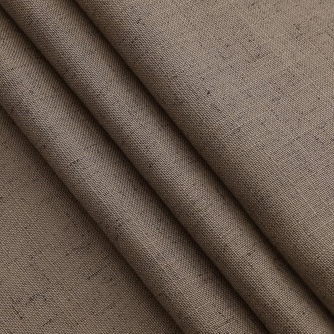 Extra Long Curtain 108 Inches Long 2 Panels Set Back Tab Light Brown Linen Drapes for Living Room Neutral Farmhouse Light Filtering Semi Sheer Linen Curtains 108 Inch Length for Large Window 9 FT