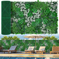 Artificial Boxwood Panels, 40"x120"(33.33 SQFT) Grass Wall Panels with Monstera Leaves,Privacy Hedge Fence Screen with UV Protection,Fake Greenery Backdrop for Indoor Wedding