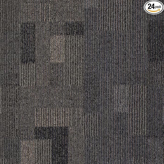 Mohawk Basics 24" x 24" Berber (Loop pile), 0.09" Pile Height, Carpet Tile, PET Fiber, Ocean Deep Color,(96 sqft/carton), 24 Count (Pack of 1)