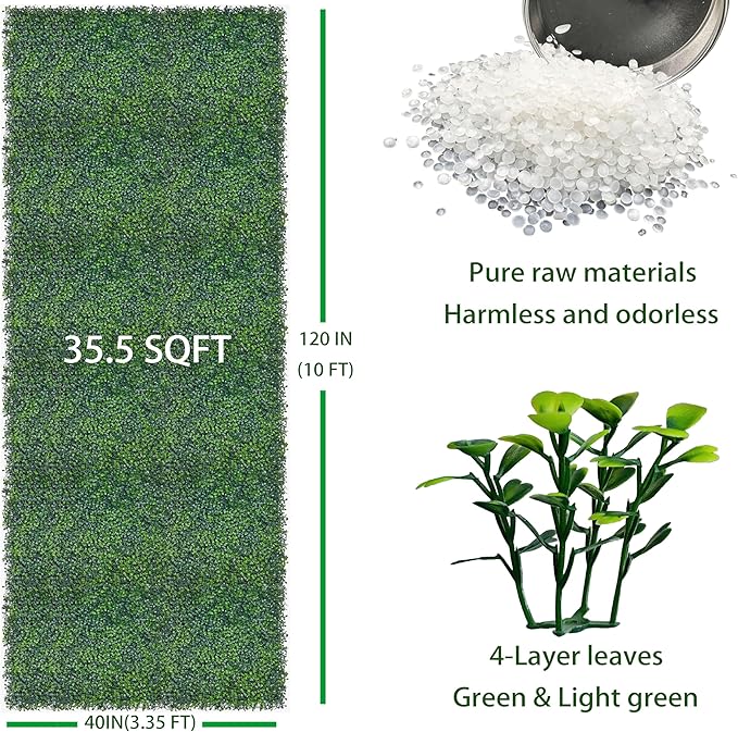 Artificial Ivy Privacy Fence Wall Screen,40X120 in(33.5 sqft) UV-Anti Faux Boxwood Roll Panels Greenery Backdrop Ivy Vine Leaf Hedges Fence Panels for Indoor Outdoor Green Wall Decor