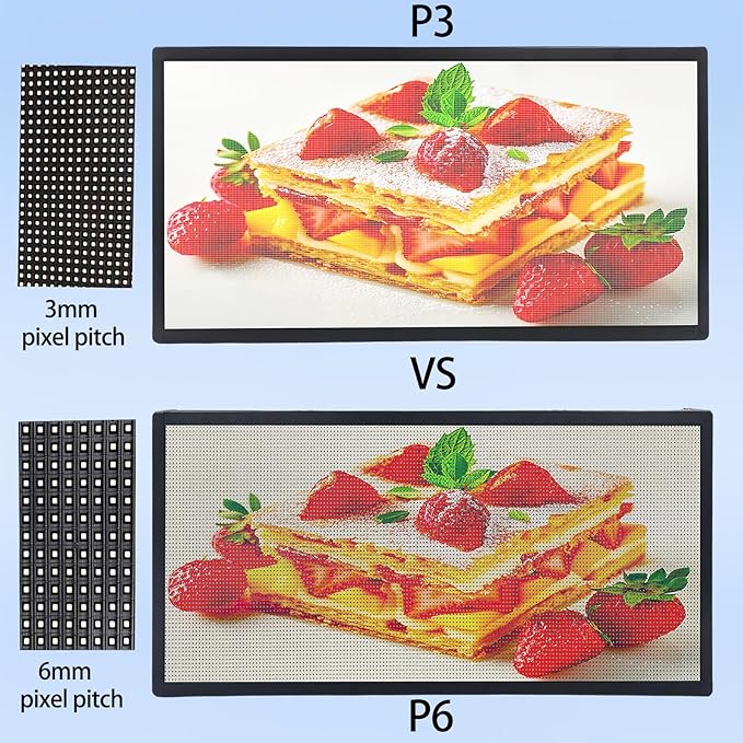 P3 Led Scrolling Programmable Signs, 320x128px High Resolution Digital LED Signage Displays, WIFI & USB Control Electronic Message Board Business Advertising Sign, Support Text/Image/Video 40"x18”