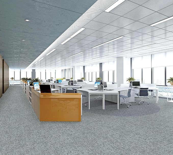 jxgzyy Soft Carpet Tiles 20×20 Inch, 0.38'' Padded Carpet Squares, Non-Adhesive Carpet Flooring with Textured Silicone Back, Easy DIY Cushioning Tiles for Under Furniture, 4 Pcs/10.8 Sqft