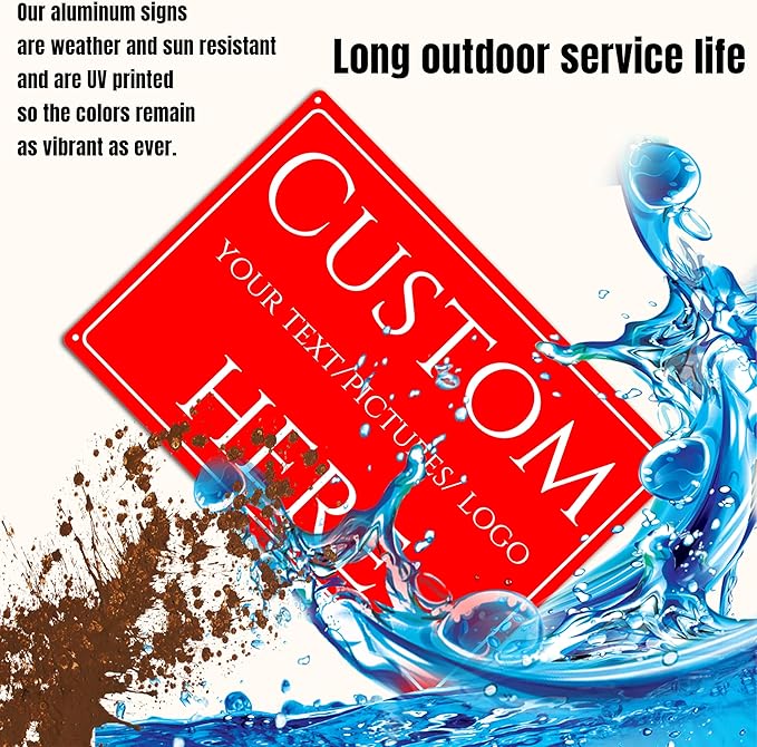 Custom Sign, Custom Delivery ，Aluminum Weatherproof Metal Sign Multiple Sizes, Customize for Office, Business, Workplace, office, Home, Delivery (14 * 10Inch)