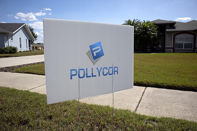 Pollycor Yard Signs. Corrugated Fluted Polypropylene Plastic Sign Boards for Business, Garage Yard Sale, Real Estate, Indoor Outdoor Advertising, DIY. 24" x 18" 100-Pack