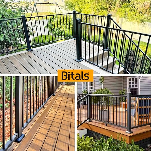 3.0"x3.0"（Actual: 3.0"x3.0"） Deck Post Base Cover Decorative Post Base Trim Skirt Black Aluminum 4Pack